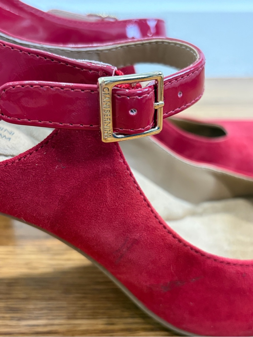 Giani Bernini Red Suede Mary Jane Heels (7) - Picture 7 of 9
